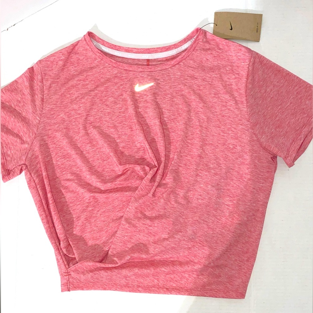 Nike Dri-Fit twisted crop short sleeve top